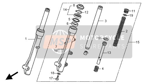 51454KWW662, Tornillo,  Horquilla Del., Honda, 2